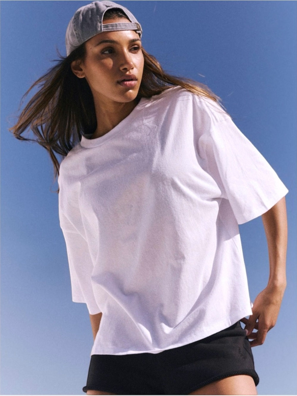 FP Movement x Free People White Oversized Tackle Tee